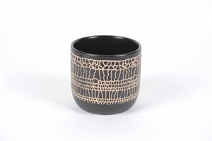 Blumentopf, Croco Ø15x H13.5cm, black Blumentopf, Croco Ø15x H13.5cm, black