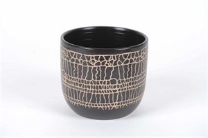 Blumentopf, Croco Ø19x H17cm, black Blumentopf, Croco Ø19x H17cm, black