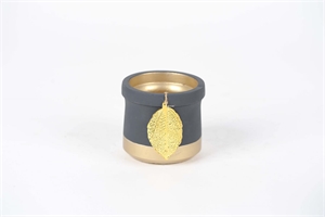 Blumentopf, Bijou - Zement Ø11x H10cm, schwarz Blumentopf, Bijou - Zement Ø11x H10cm, schwarz