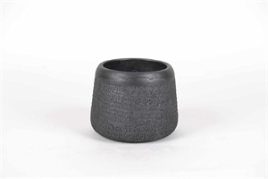 Blumentopf, Blackstone Ø21.5x H17cm, schwarz* Blumentopf, Blackstone Ø21.5x H17cm, schwarz*