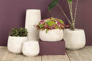 Blumentopf, Crag Ø13x H11cm, white Blumentopf, Crag Ø13x H11cm, white