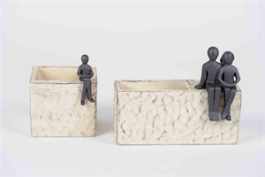 Blumentopf, Sit on it L13.5x 12x H14.5cm, zement Blumentopf, Sit on it L13.5x 12x H14.5cm, zement