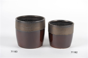 Blumentopf, Dämmerung Ø15.8x H14.5cm, dunkel Blumentopf, Dämmerung Ø15.8x H14.5cm, dunkel