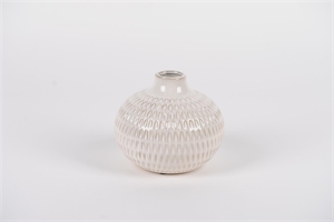 Vase, Keramik Ø18x H15cm, weiss
