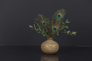 Vase, Keramik Ø18x H15cm, Song thrush