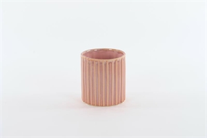Blumentopf, Rayure Ø10.5x H11cm, rose Blumentopf, Rayure Ø10.5x H11cm, rose