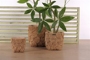 Blumentopf, Sisal - Zement Ø15.5x H14.5cm, natur Blumentopf, Sisal - Zement Ø15.5x H14.5cm, natur