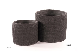 Blumentopf, Tissée - Zement Ø21x 17.5cm, schwarz Blumentopf, Tissée - Zement Ø21x 17.5cm, schwarz