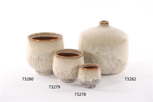Vase, Glaze Keramik Ø17x 16.2cm, stone Vase, Glaze Keramik Ø17x 16.2cm, stone