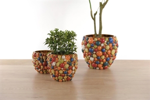 Blumentopf, Jazzy Keramik Ø16x 13cm, bunt Blumentopf, Jazzy Keramik Ø16x 13cm, bunt