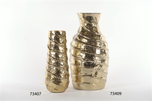 Vase, Twisty treasure - Alu Ø16x 43cm, gold Vase, Twisty treasure - Alu Ø16x 43cm, gold