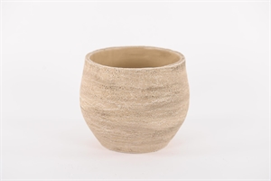 Blumentopf, Sandshift Zement Ø18x H15cm, braun Blumentopf, Sandshift Zement Ø18x H15cm, braun