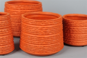 Blumentopf, Keramik Ridged 17.5x H13.5cm, orange Blumentopf, Keramik Ridged 17.5x H13.5cm, orange