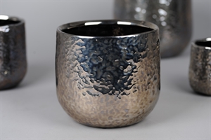 Blumentopf, Silvery Ø17x H16cm, anthrazit Blumentopf, Silvery Ø17x H16cm, anthrazit