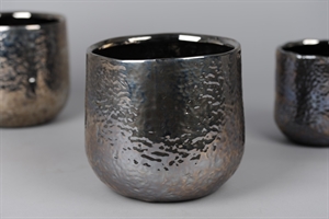 Blumentopf, Silvery Ø19.5x H18cm, anthrazit Blumentopf, Silvery Ø19.5x H18cm, anthrazit