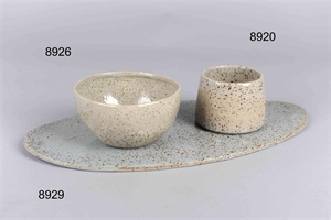 Keramik, Servierplatte Pun. Ø40x 20x H1.5cm, sand
