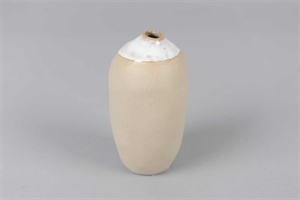 Keramik, Kugelvase Colletto Ø7 x H15cm, sand