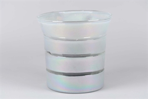 Glasvase, Irisé Ø25.5x H25.5cm, grau Glasvase, Irisé Ø25.5x H25.5cm, grau