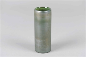Glasvase, Met powder Ø6x H16cm, green Glasvase, Met powder Ø6x H16cm, green