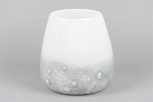 Glasvase, Moon craters Ø25x H25cm, grau/weiss Glasvase, Moon craters Ø25x H25cm, grau/weiss