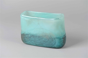 Glasvase, Secret L23.5x 8x H18cm, lagon Glasvase, Secret L23.5x 8x H18cm, lagon