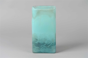 Glasvase, Secret L15x 8.5x H30cm, lagon Glasvase, Secret L15x 8.5x H30cm, lagon