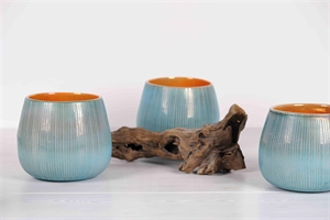 Glasvase, Aruba beach Ø22x H19cm, blau Glasvase, Aruba beach Ø22x H19cm, blau