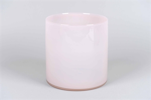 Glasvase, Opaline Ø20x H20cm, pink