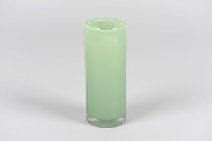 Glasvase, Opaline Ø6x H16cm, grün