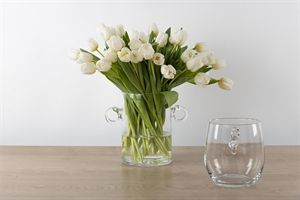 Glasvase, mit Henkel Uszy Ø18x H19cm, klar Glasvase, mit Henkel Uszy Ø18x H19cm, klar