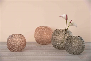 Glasvase, Kugel Ø20x H17cm, pink Glasvase, Kugel Ø20x H17cm, pink
