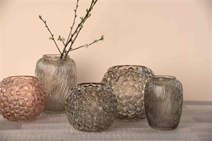 Glasvase, Kugel Ø24x H21.5cm, grau Glasvase, Kugel Ø24x H21.5cm, grau