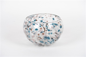 GlasSchale, Dapple dots Ø25x H18cm, blue