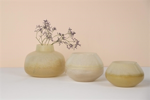 Glasvase, Latte Ø22x H16cm, vanilla/cream Glasvase, Latte Ø22x H16cm, vanilla/cream