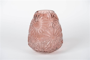 Glasvase, Aster Ø20.5x H24cm, pink
