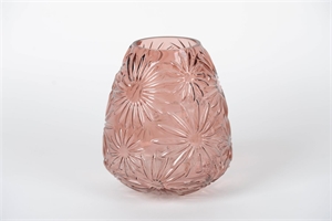Glasvase, Aster Ø20.5x H24cm, pink Glasvase, Aster Ø20.5x H24cm, pink