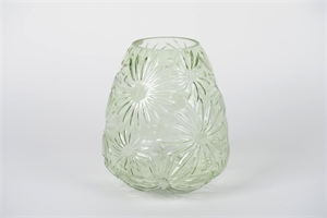 Glasvase, Aster Ø20.5x H24cm, green Glasvase, Aster Ø20.5x H24cm, green