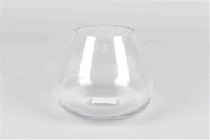 Glasvase, gebogen - breiter Boden 16x 13.5cm, klar Glasvase, gebogen - breiter Boden 16x 13.5cm, klar