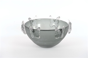 Glasschale, Mariposa - Ø32.5x H17.5cm, anthracite Glasschale, Mariposa - Ø32.5x H17.5cm, anthracite