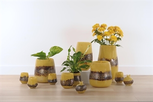 Glasvase, Excitement - Ø10.7x H11.1cm, curry Glasvase, Excitement - Ø10.7x H11.1cm, curry