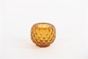 Glasvase, Retro flor Ø12.5x H11cm, pineapple Glasvase, Retro flor Ø12.5x H11cm, pineapple