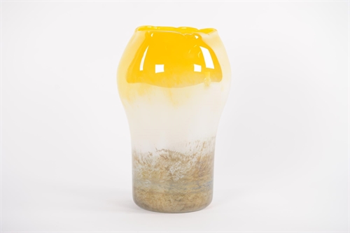 Glasvase, Dualis - Ø22.9x H36cm, lemon/grey Glasvase, Dualis - Ø22.9x H36cm, lemon/grey