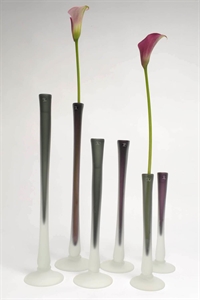 Vase/ Kerzenständer, milchglas Ø12xH50cm, opaque grau