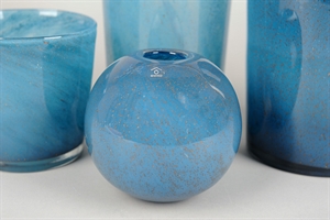 Kugel-Vase, Dapple - Ø14cm, blau