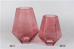 Vase, Poligonali - 17x 21cm, salmon pink