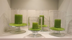 Glas mit Fuss, 14.7x 20cm- max Ø Kerze 7cm, klar Glas mit Fuss, 14.7x 20cm- max Ø Kerze 7cm, klar