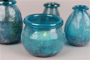 Glasvase, Polar- abgerundeten Rand 11x 9cm, aqua Glasvase, Polar- abgerundeten Rand 11x 9cm, aqua