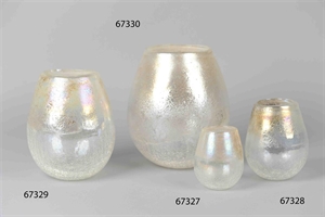 Glasvase, Ysdal Ø10x H11cm, weiss-gold Glasvase, Ysdal Ø10x H11cm, weiss-gold