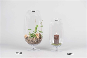 Glasvase auf Fuß, U-Form Oblong Ø19.5x H40cm, klar Glasvase auf Fuß, U-Form Oblong Ø19.5x H40cm, klar