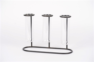 GlasRohr Vase, mit Halter L35x 12x H27cm, klar GlasRohr Vase, mit Halter L35x 12x H27cm, klar